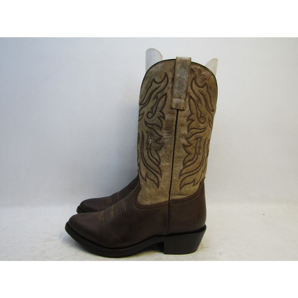 Masterson Mens Size 8.5 EW Two Toned Brown Leather Cowboy Western Boots